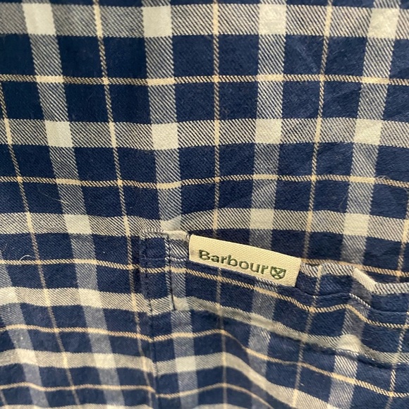 Barbour Howard Tailored Navy and white button down shirt - Picture 9 of 12